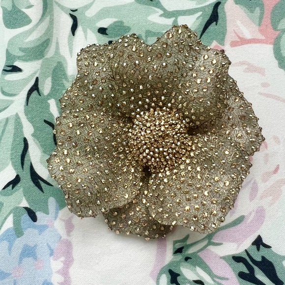 Very Rare!  Gorgeous Roni Blanshay Mesh Crystal Flower Pin/Brooch - Picture 10 of 10